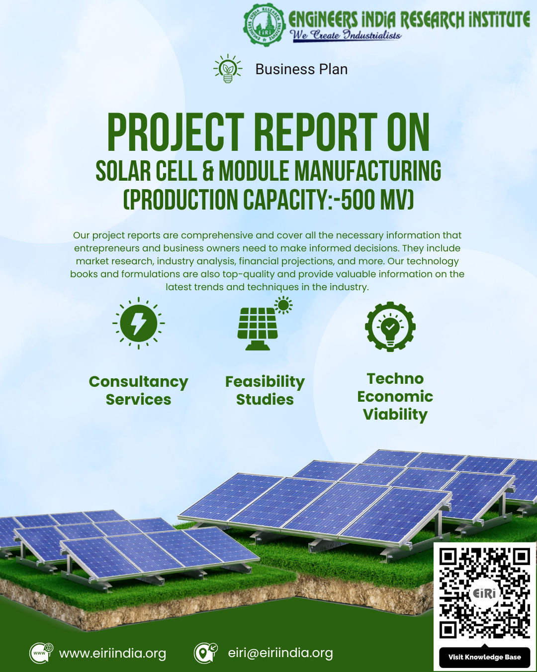 SOLAR CELL &amp; MODULE MANUFACTURING (PRODUCTION CAPACITY:-500 MV) 